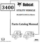 BOBCAT 3400 UTILITY VEHICLE PARTS CATALOG MANUAL SN.AJNT11001 & Above Instant Official PDF Download