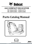 BOBCAT 442 COMPACT EXCAVATOR PARTS CATALOG MANUAL SN.528611001 - 528611476 528911001 - 528911484 Instant Official PDF Download