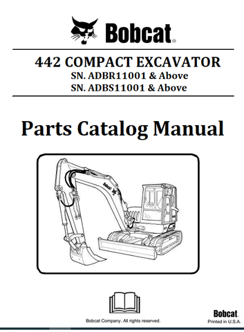 BOBCAT 442 COMPACT EXCAVATOR PARTS CATALOG MANUAL SN.ADBR11001 & Above ADBS11001 & Above Instant Official PDF Download