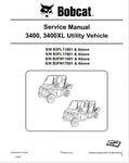 Bobcat 3400, 3400XL Utility Vehicle Service Repair Manual S/N B3FL11001 & Above, S/N B3FL17001 & Above, S/N B3FN11001 & Above, S/N B3FN17001 & Above Official Download PDF