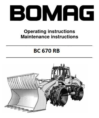 Bomag BC 670 RB Operating, Maintenance instructions Manual Official PDF Download