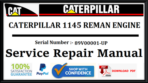 CAT- CATERPILLAR 1145 REMAN ENGINE 89V00001-UP SERVICE REPAIR MANUAL Official Download PDF