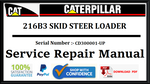 CAT- CATERPILLAR 216B3 SKID STEER LOADER CD300001-UP SERVICE REPAIR MANUAL Official PDF Download