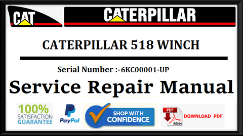 CAT- CATERPILLAR 518 WINCH 6KC00001-UP SERVICE REPAIR MANUAL Official Download PDF