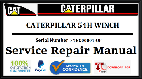 CAT- CATERPILLAR 54H WINCH 7BG00001-UP SERVICE REPAIR MANUAL Official Download PDF