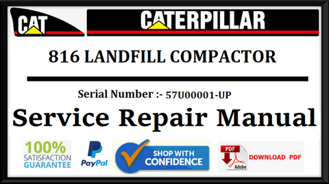 CAT- CATERPILLAR 816 LANDFILL COMPACTOR 57U00001-UP SERVICE REPAIR MANUAL Official Download PDF