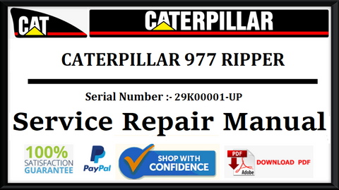 CAT- CATERPILLAR 977 RIPPER 29K00001-UP SERVICE REPAIR MANUAL Official Download PDF