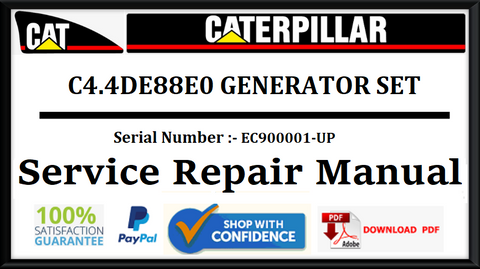 CAT- CATERPILLAR C4.4DE88E0 GENERATOR SET EC900001-UP SERVICE REPAIR MANUAL Official Download PDF