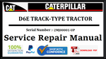 CAT- CATERPILLAR D6E TRACK-TYPE TRACTOR 2MJ00001-UP SERVICE REPAIR MANUAL Official Download PDF