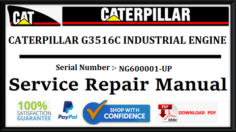 CAT- CATERPILLAR G3516C INDUSTRIAL ENGINE NG600001-UP SERVICE REPAIR MANUAL Official Download PDF