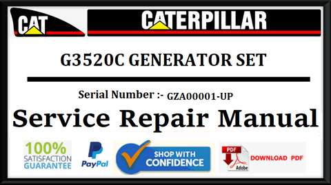 CAT- CATERPILLAR G3520C GENERATOR SET GZA00001-UP SERVICE REPAIR MANUAL Official Download PDF