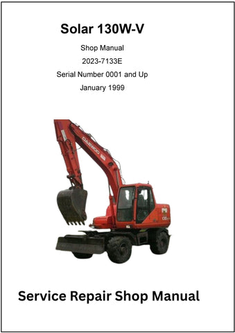 Daewoo Doosan Solar 130W-V Wheel Excavator Service Shop Manual Official Complete PDF Download