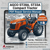 Instant Download AGCO ST28A, ST33A Standard Compact Tractor PDF Service Manual
