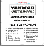 Download Yanmar C30R-2 Crawler Carrier Repair Service Manual PDF