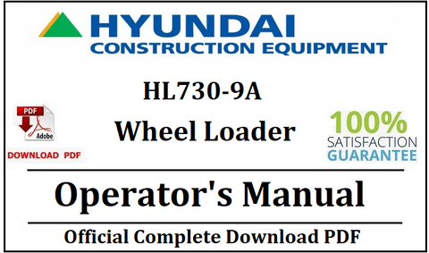 Hyundai HL730-9A Wheel Loader Operator's Manual Official Download PDF