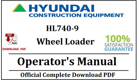 Hyundai HL740-9 Wheel Loader Operator's Manual Official Download PDF