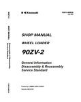Kawasaki 90ZV-2 Wheel Loader Shop Service Manual Official Complete PDF Download