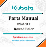 Kubota BV4160 F Round Baler Parts Manual PDF Download