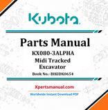 Kubota KX080-3ALPHA Parts Manual PDF BIKIDK0654