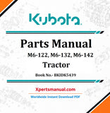 Kubota M6-122, M6-132, M6-142 Tractor Parts Manual PDF BKIDK5439