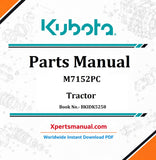 Kubota M7152PC Tractor Parts Manual PDF BKIDK5258