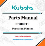 Kubota PP1000TE Planter Parts Manual PDF Download