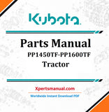 Kubota PP1450TF-PP1600TF Planter Parts Manual PDF Download