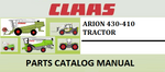 PARTS CATALOG MANUAL - CLAAS ARION 430-410 TRACTOR Official Instant PDF Download