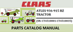 PARTS CATALOG MANUAL - CLAAS ATLES 936-915 RZ TRACTOR (SN: CT4510001-CT4510035) Official Instant PDF Download