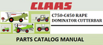 PARTS CATALOG MANUAL - CLAAS C750-C450 RAPE DOMINATOR CUTTERBAR Official Instant PDF Download