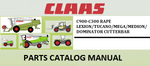 PARTS CATALOG MANUAL - CLAAS C900-C300 RAPE LEXION/TUCANO/MEGA/MEDION/DOMINATOR CUTTERBAR Official Instant PDF Download