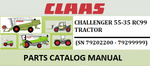 PARTS CATALOG MANUAL - CLAAS CHALLENGER 55-35 RC99 TRACTOR (SN 79202200 - 79299999) Download PDF