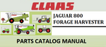 PARTS CATALOG MANUAL - CLAAS JAGUAR 800 FORAGE HARVESTER Official Instant PDF Download