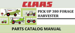 PARTS CATALOG MANUAL - CLAAS PICK UP 380 FORAGE HARVESTER Official Instant PDF Download