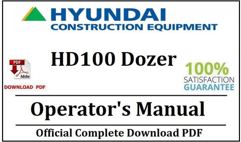 Hyundai HD100 Dozer Operator's Manual Official Complete PDF Download