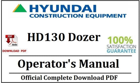 Hyundai HD130 Dozer Operator's Manual Official Complete PDF Download