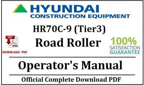 Hyundai HR70C-9 (Tier3) Road Roller Operator's Manual Official Complete PDF Download