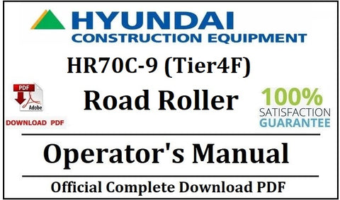 Hyundai HR70C-9 (Tier4F) Road Roller Operator's Manual Official Complete PDF Download