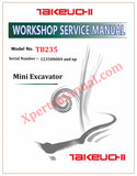 Takeuchi TB235 Mini Excavator Workshop Service Manual