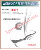 Takeuchi TB290 Hydraulic Excavator Workshop Service Manual