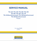 New Holland T6.120 T6.140 T6.150 T6.160 T6.155 T6.165 T6.175 Auto Command Tractor Service Repair Manual PDF Download