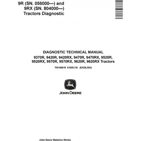 TM146819 DIAGNOSTIC TECHNICAL MANUAL - JOHN DEERE 9370R 9420R/RX 9470R/RX 9520R/RX 9570R/RX 9620R/RX TRACTORS DOWNLOAD