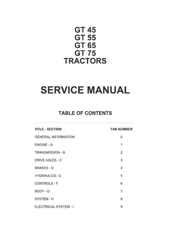 Instant Download AGCO GT45, GT55, GT65, GT75 Tractor Workshop Service Manual