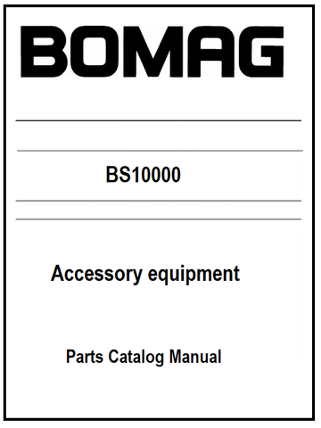 BOMAG BS10000 Accessory equipment PDF Parts Catalog Manual