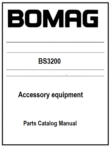 BOMAG BS3200 Accessory equipment PDF Parts Catalog Manual