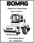 BOMAG BW 179 PDH-4 Single drum vibratory Roller PDF Parts Catalog Manual SN:- 101583351001 