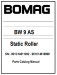 BOMAG BW 9 AS Static Roller PDF Parts Catalog Manual SN:- 901C14611002 - 901C14619999