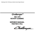 Challenger 660 / 670 Rotary Combine PDF DOWNLOAD Service Repair Manual