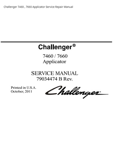 Challenger 7460 7660 Applicator PDF DOWNLOAD Service Repair Manual
