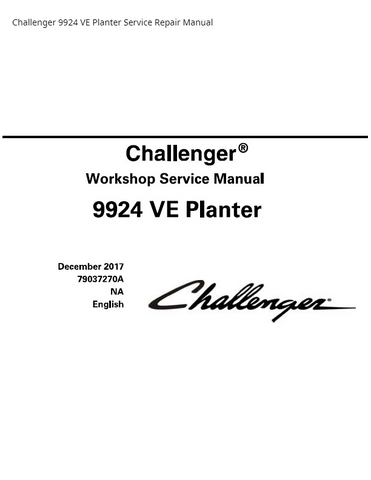 Challenger 9924 VE Planter PDF DOWNLOAD Service Repair Manual
